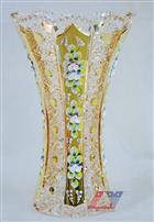 Lọ hoa pha lê bohemia mạ vàng BMV001